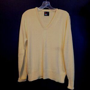 Vintage Pullover Sweater Robert Bruce V Neck Golf Medium Yellow